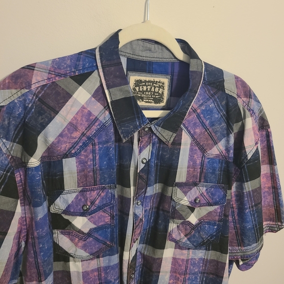 BKE Vintage | Men's Vintage Plaid Button-Down Athletic Fit Shirt (Size XXXL) - Picture 2 of 12